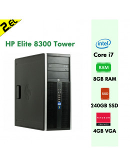 HP Elite 8300 Tower Kasa i7 3770S 4GB ATI R7 240 8GB 240GB SSD