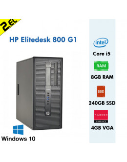 HP Elitedesk 800 G1 i5 4570 8GB RAM 4GB ATI R7 240 240GB SSD Win7 Pro