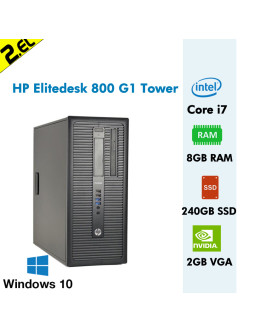 HP Elitedesk 800 G1 i7 4770 8GB RAM 2GB GtX750 240GB SSD Win7 Pro