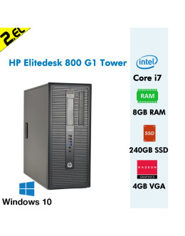 HP Elitedesk 800 G1 i7 4770 8GB RAM 4GB R7 240 240GB SSD Win7 Pro